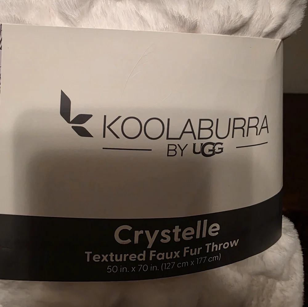 Koolaburra Crystelle Textured Faux Fur Throw - White